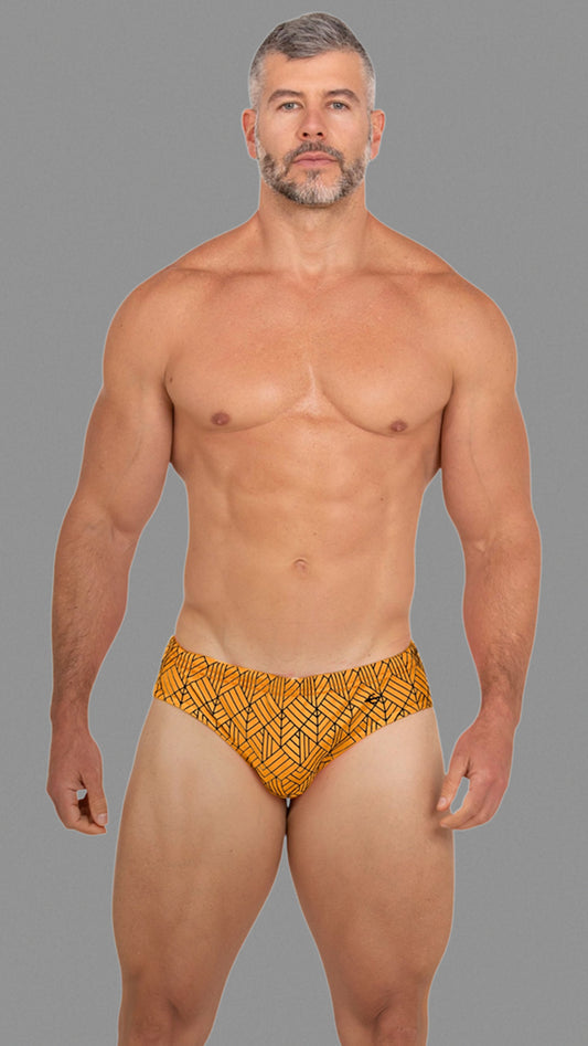 Equal Swimwear Brief Geometría Amarillo