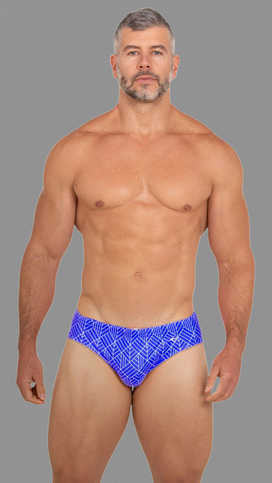 Equal Swimwear Brief Geometría Azul