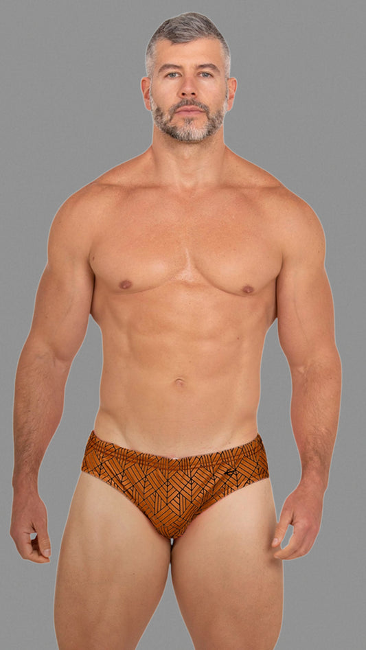 Equal Swimwear Brief Geometría Naranja