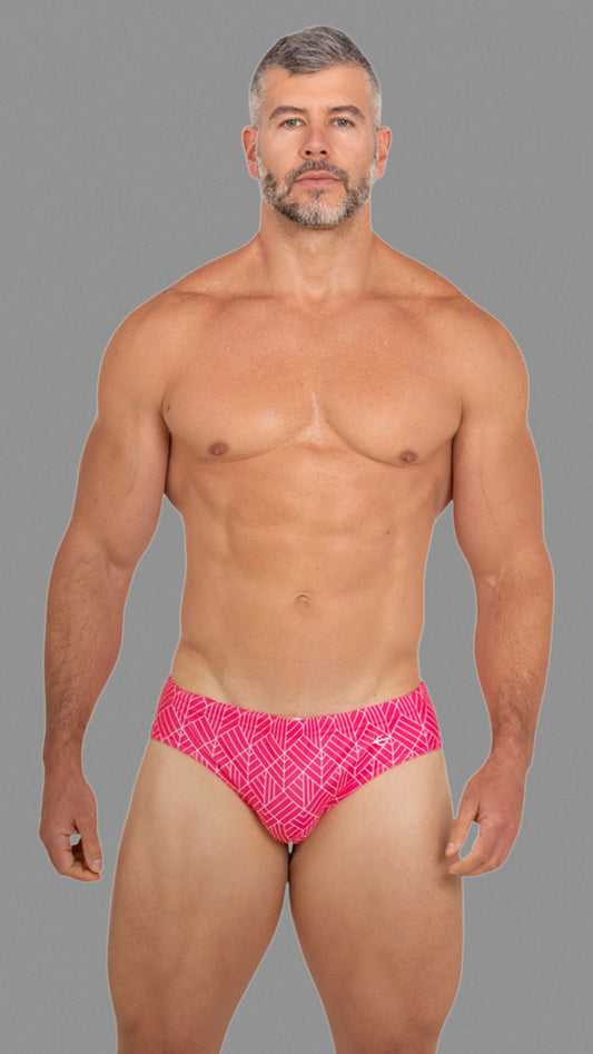Equal Swimwear Brief Geometría Rosa