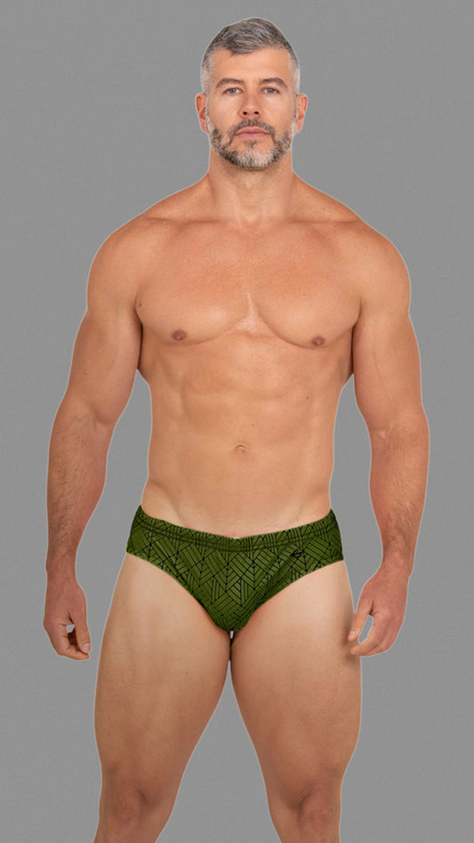Equal Swimwear Brief Geometría Verde