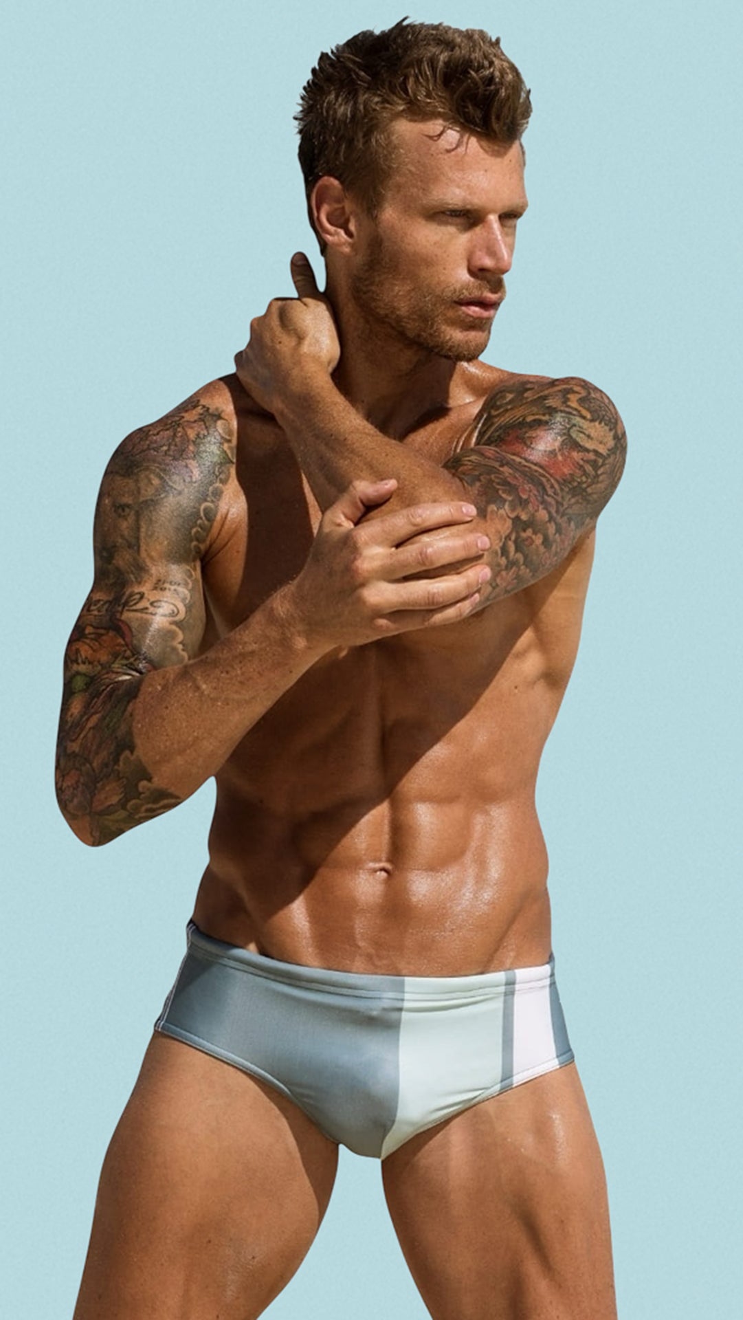Equal Swimwear Brief Shore Gris/Verde