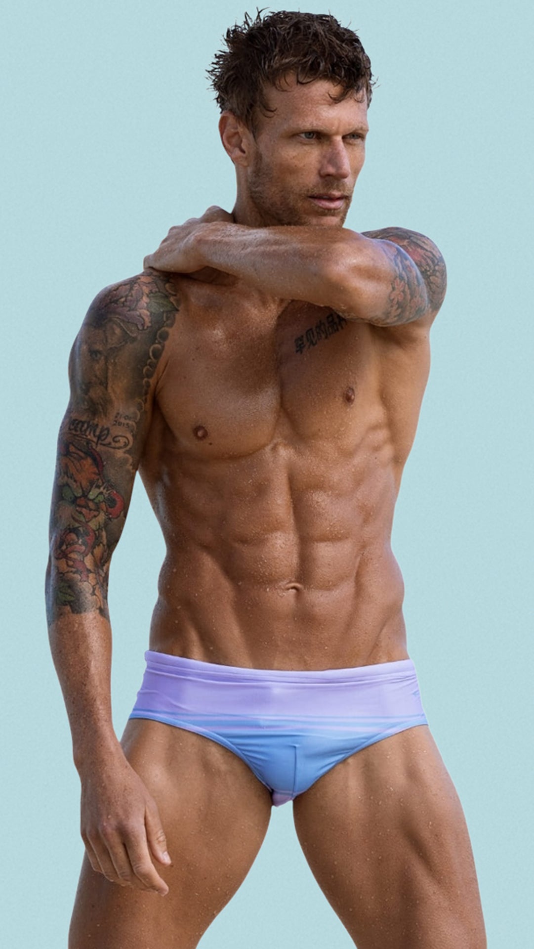 Equal Swimwear Brief Colección Shore Azul/Morado