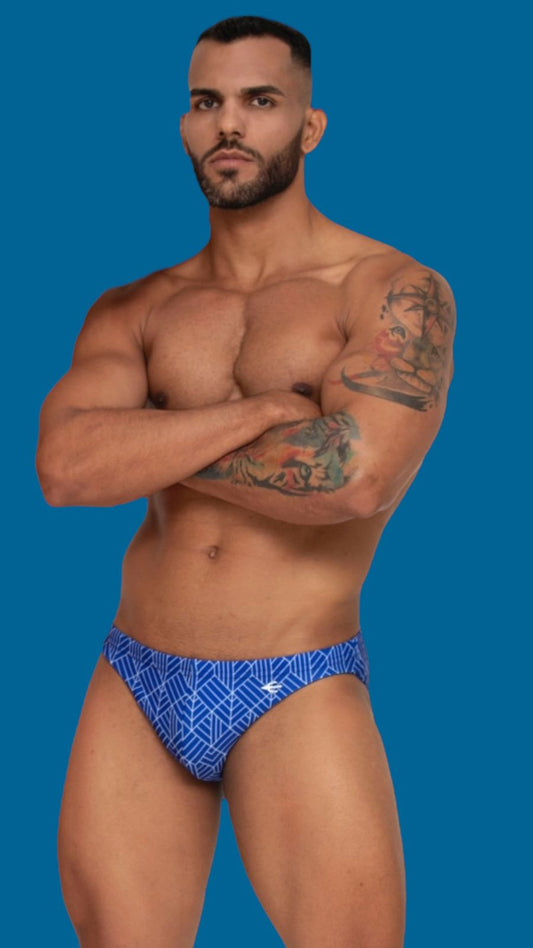 Equal Swimwear Bikini Geometría Azul